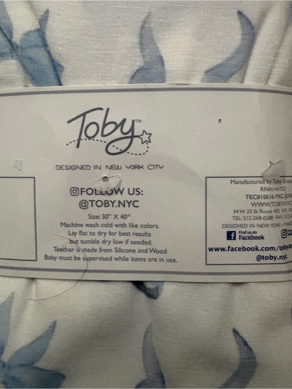 Toby Baby Bow Blanket Set in Light Blue - 3 Piece Kids Bibs Accessory - Picture 3 of 7
